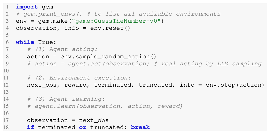 GEM: A Gym for Agentic LLMs